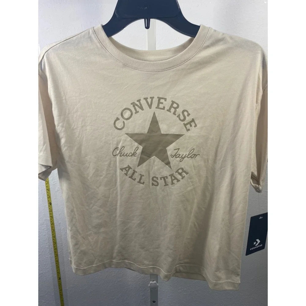 Converse Chuck Taylor All Star Graphic T-Shirt Tan Cream‎ Kids XL 13-15 Yrs NWT